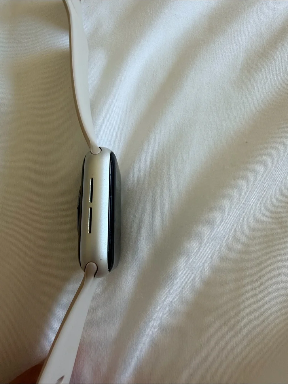 Apple Watch Series 6 with Light Beige Silicone Band